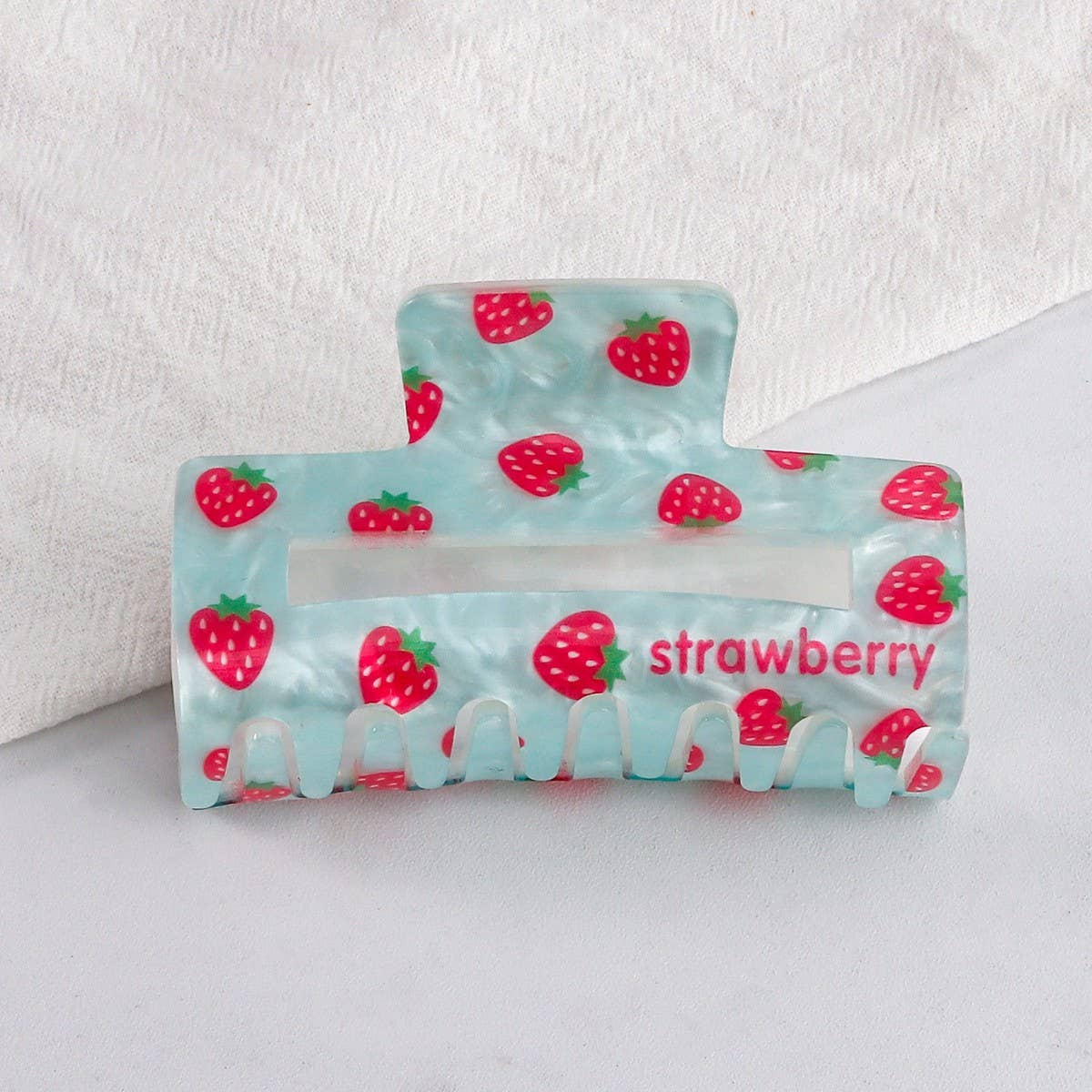 NINEXIS - Wholesale Hair Clip - Women's - CWAHA1610_CHERRY HEART STRAWBERRY RECTANGLE HAIR CLAW CLIP1