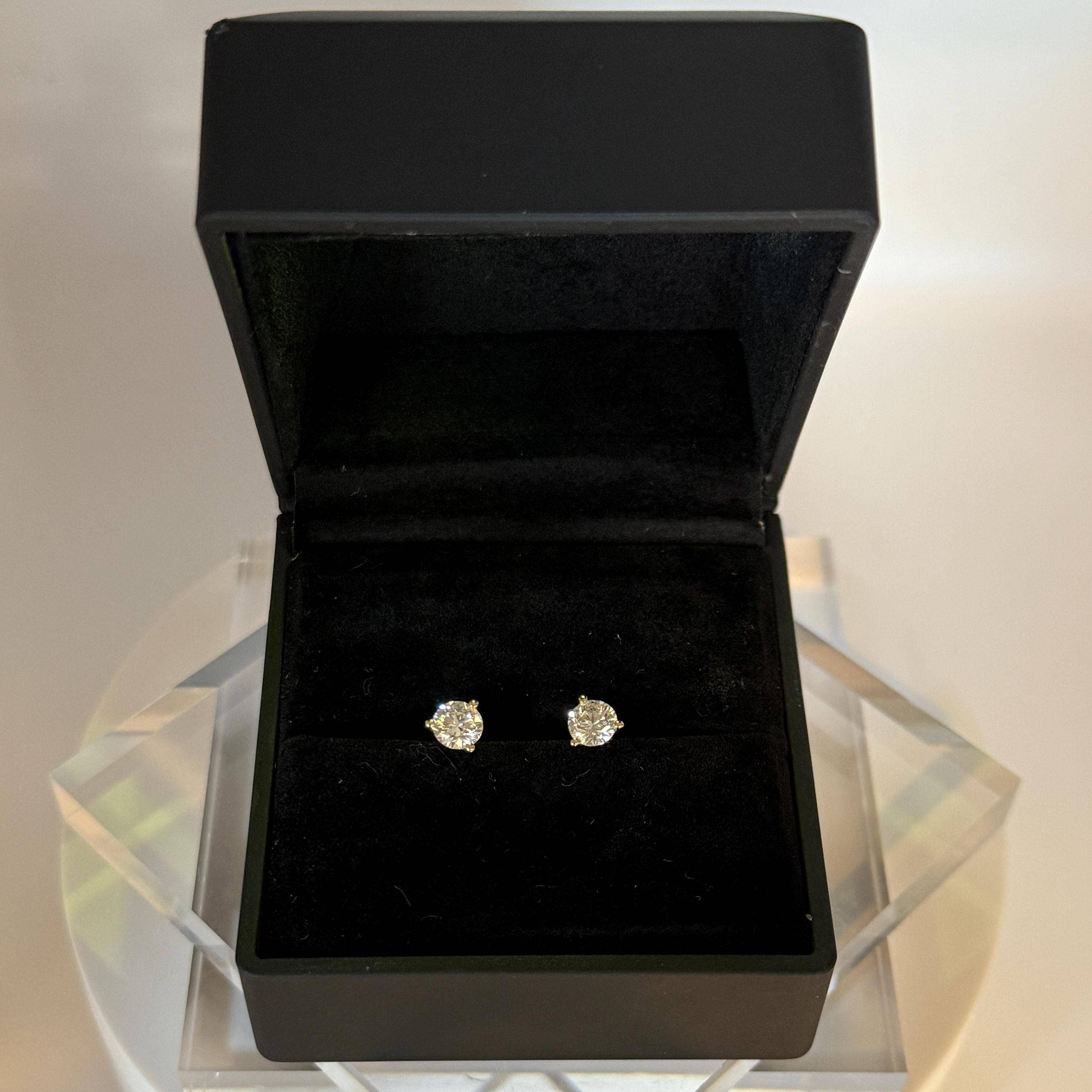 Elegant Jewels LLC - Wholesale Stud/Post Earrings - 1 CTW Round Lab Grown Diamond Stud Earrings 14K Gold4