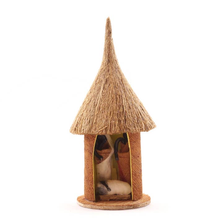 Bark Cloth Nativity Hut Ornament for wholesale by Ornaments 4 Orphans