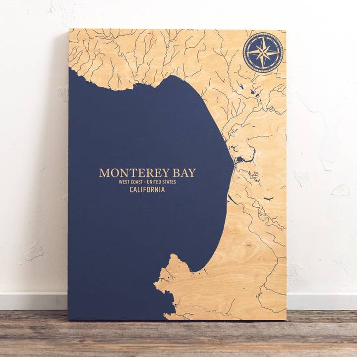 Monterey Bay, California U.S. Coastal Map for wholesale by Benoit's Design Co.