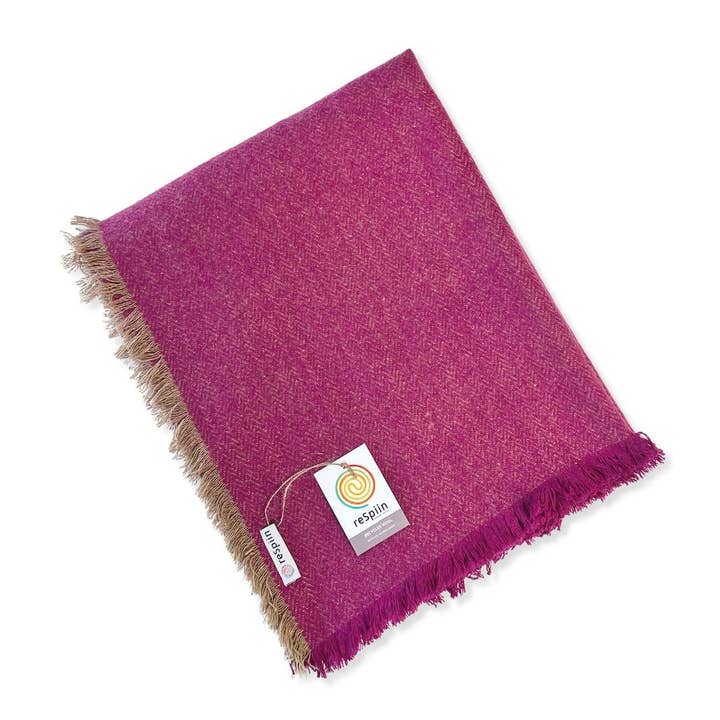 Recycled Wool Blanket/Throw - Mulberry for wholesale by Green Pioneer: A Slice of Green + ReSpiin