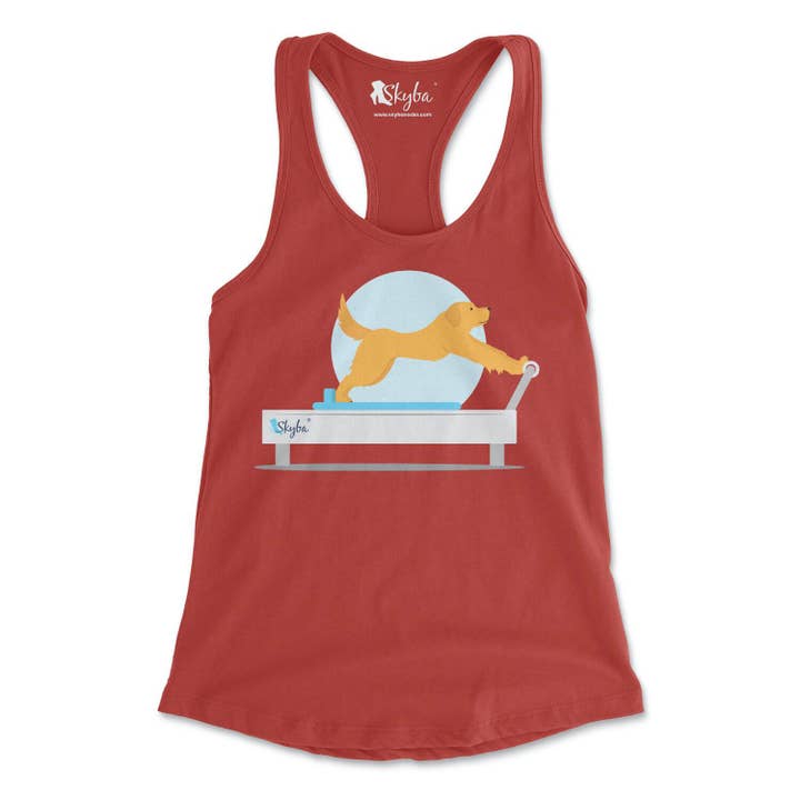 Golden Retriever on Reformer - Women's Slim Fit Tank for wholesale by Skyba