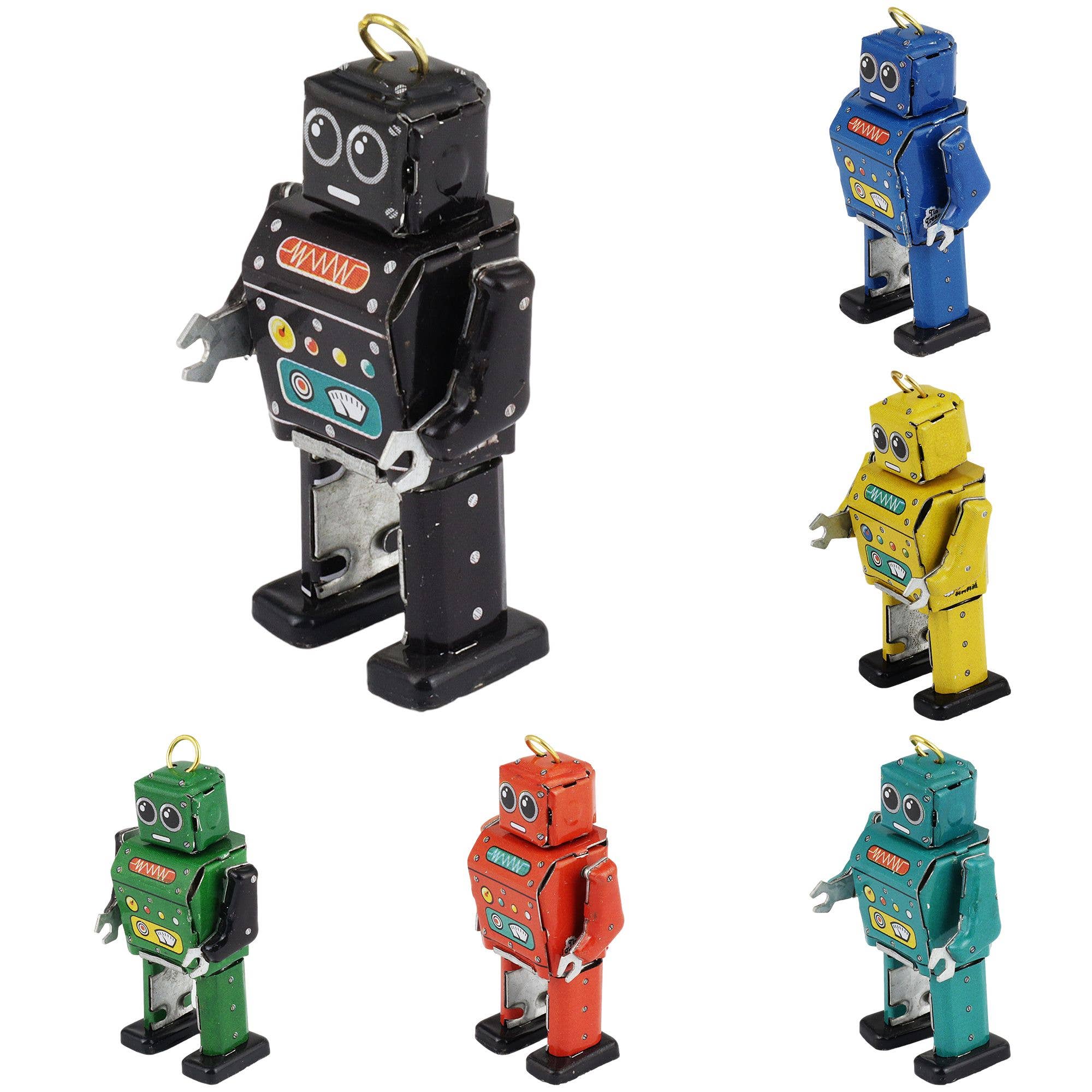 Tribal Trade GmbH – wholesale Dekorativ statyett – 6-pack plåtleksak mini robot mini figur plåtrobot1