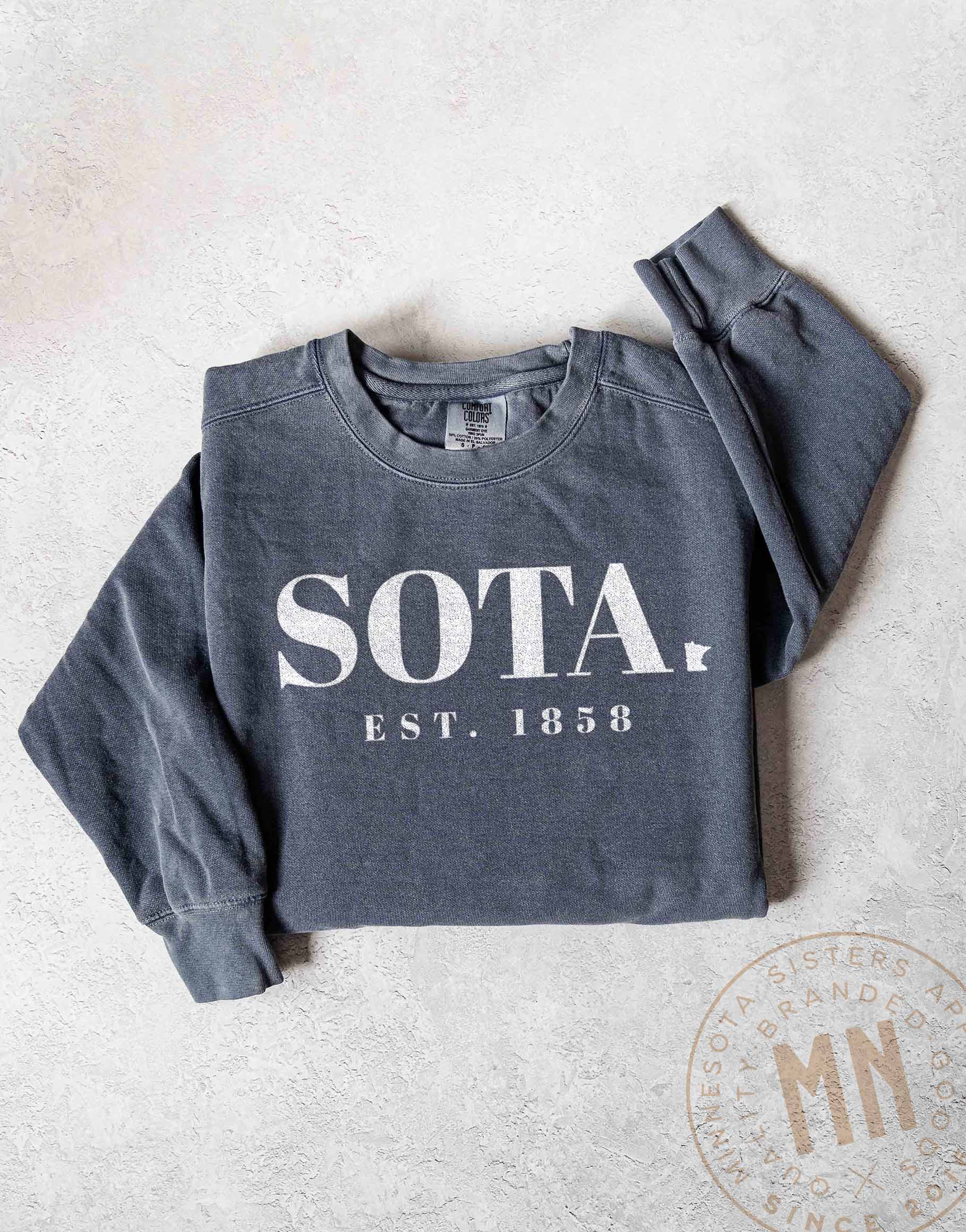 Minnesota Sisters - Wholesale Graphic Sweatshirt - Unisex - Sota Graphic Sweatshirt - 'Est. 1858' Minnesota State Design8
