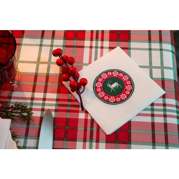 Trendy Table - Wholesale Disposable Napkin - Cerf Brodé Cocktail Napkin2