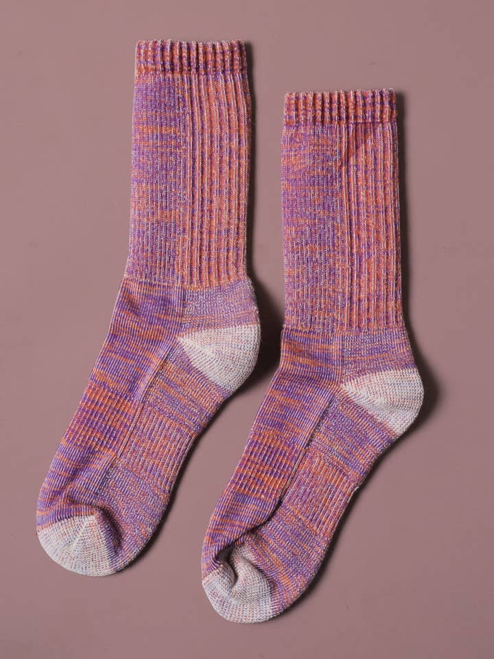 Muttonhead - Wholesale Socks – Unisex - Merino Mountain Hiking Socks - Orange/Purple1