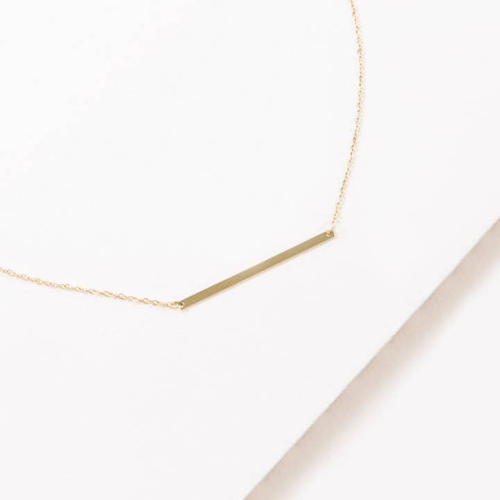 Lovoda - Wholesale Pendant/Charm Necklace - Modern Minimalist Bar Necklace (14K)