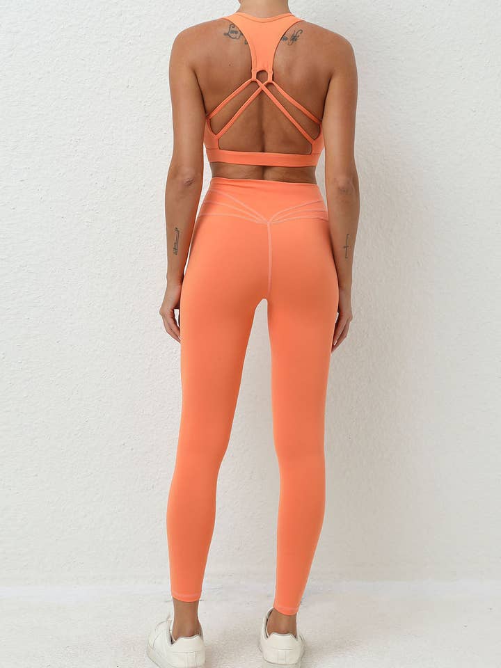 React Activewear - Wholesale Sports Bra - Women's - Jasmine Sports Bra - Orange3