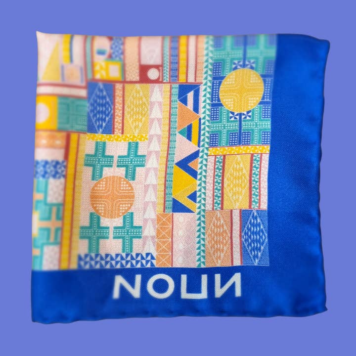 Very Peri Iki 100% silk twill clutch bag 25x25 cm for wholesale by Noun