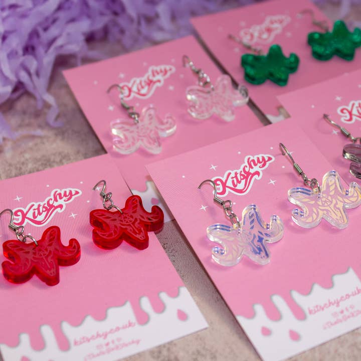 Kitschy - Wholesale Dangle Earrings - Darkness Baphomet Earrings Halloween Laser Cut Acrylic