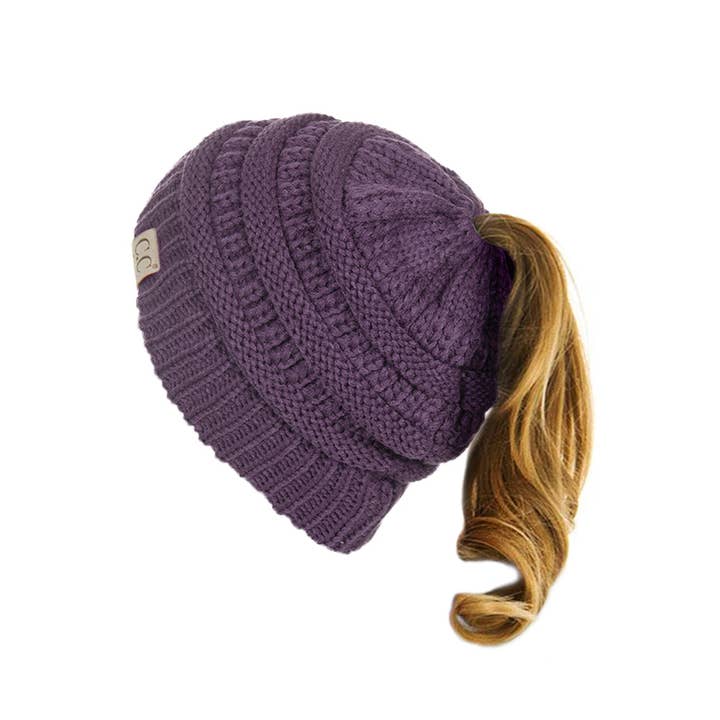 Hana - Wholesale Beanie - Kids - C.C Kids Solid Ponytail Beanie10