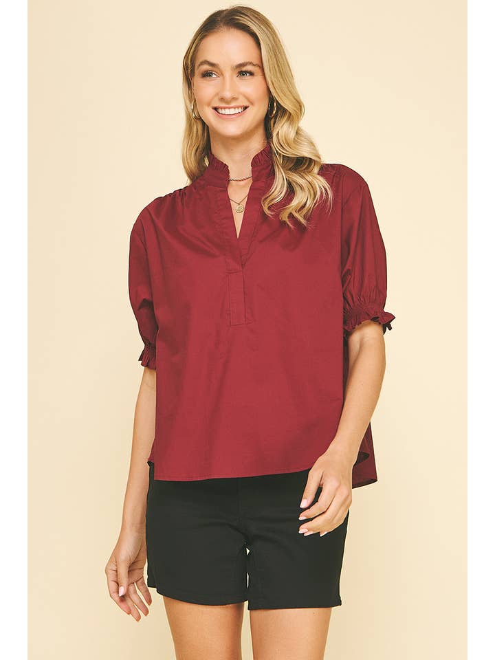 PINCH - Wholesale Blouse - Women's - BALLOON SLEEVE BLOUSE TOP - 6105T