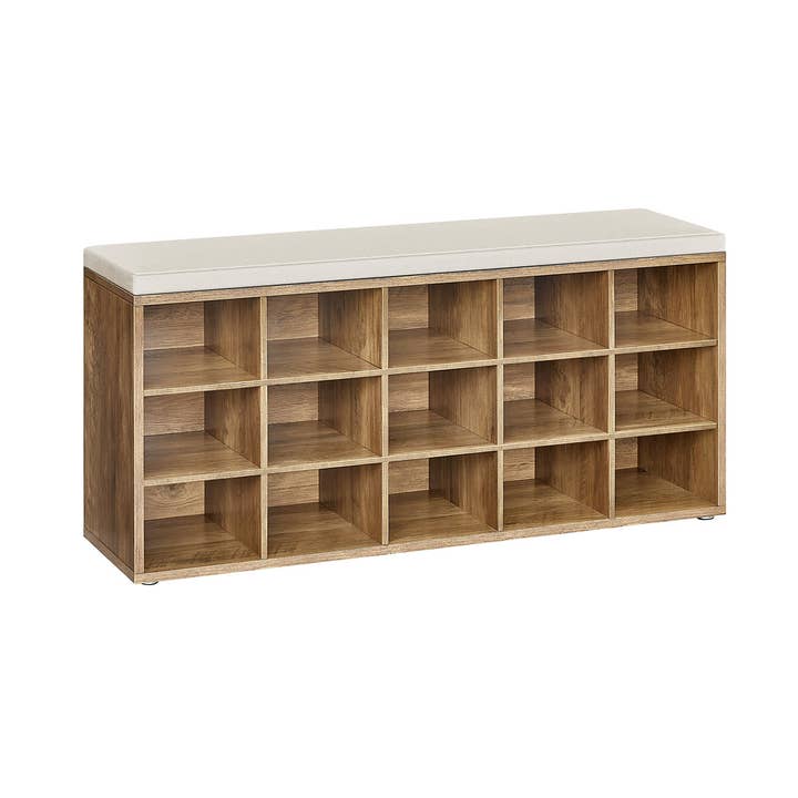 Shoe Bench with Cushion,15 Compartments 6 for wholesale by Greenwestons