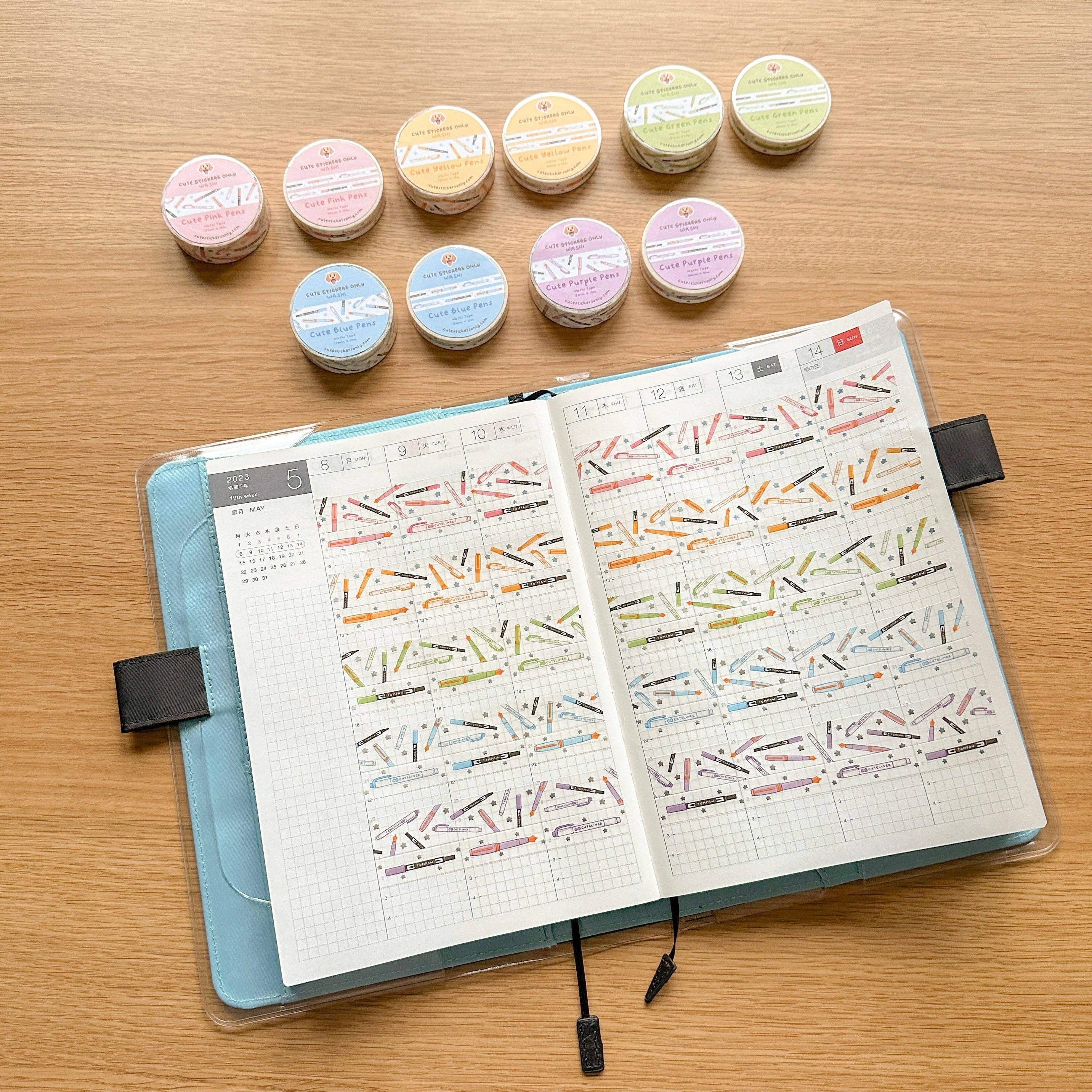 Cute Stickers Only - Wholesale Washi Tape - Cute Pink Pens Washi Tapes Set with Holo Foil4