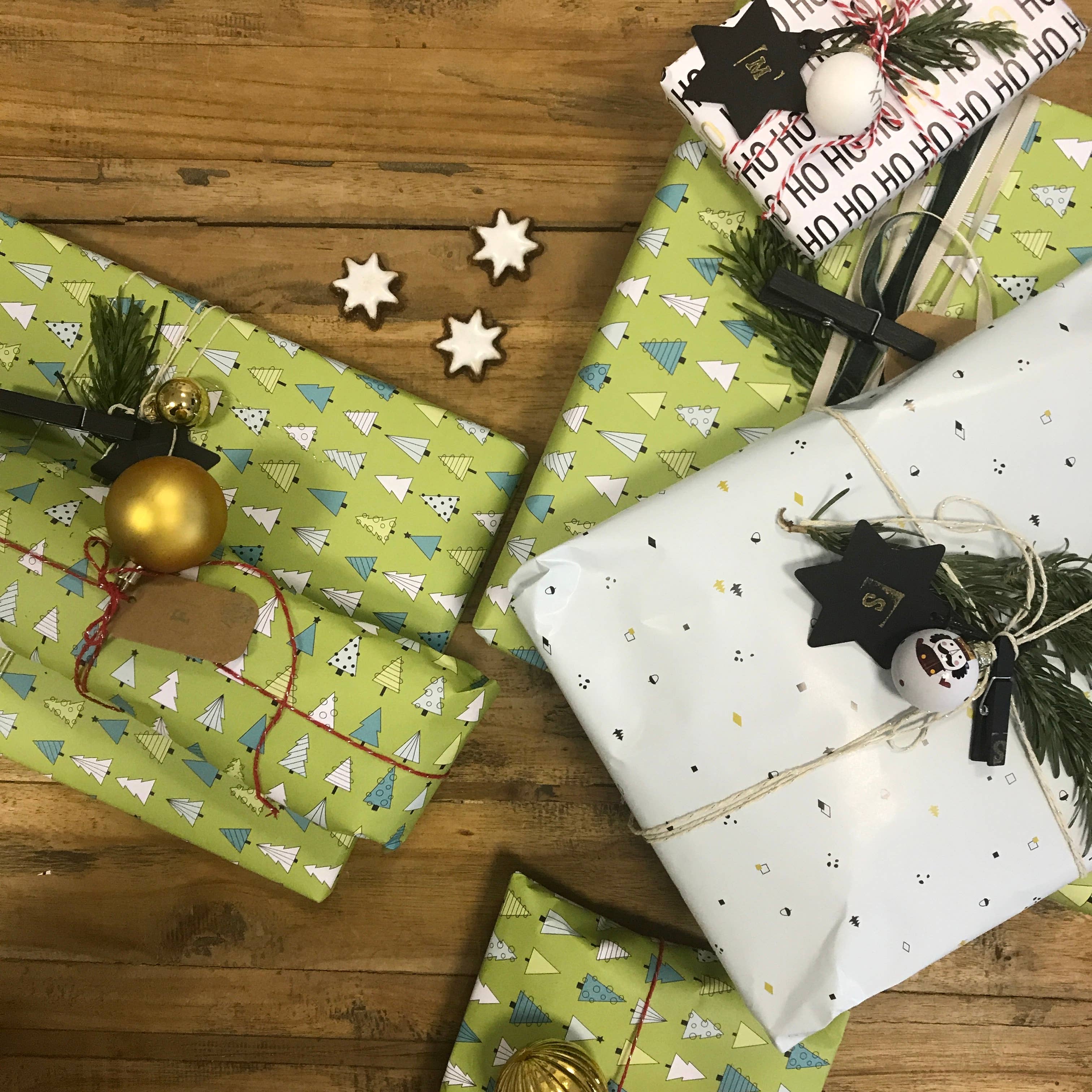 Kunst an Papier - Wholesale Flat Wrap - Christmas Albert Christmas Tree Wrapping Paper3