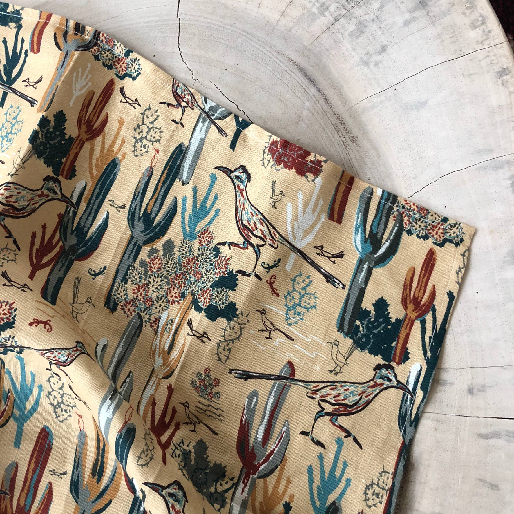 Cher the Fire - Wholesale Tea Towel - Tea Towel, 100% Linen, Roadrunner and Saguaro theme3