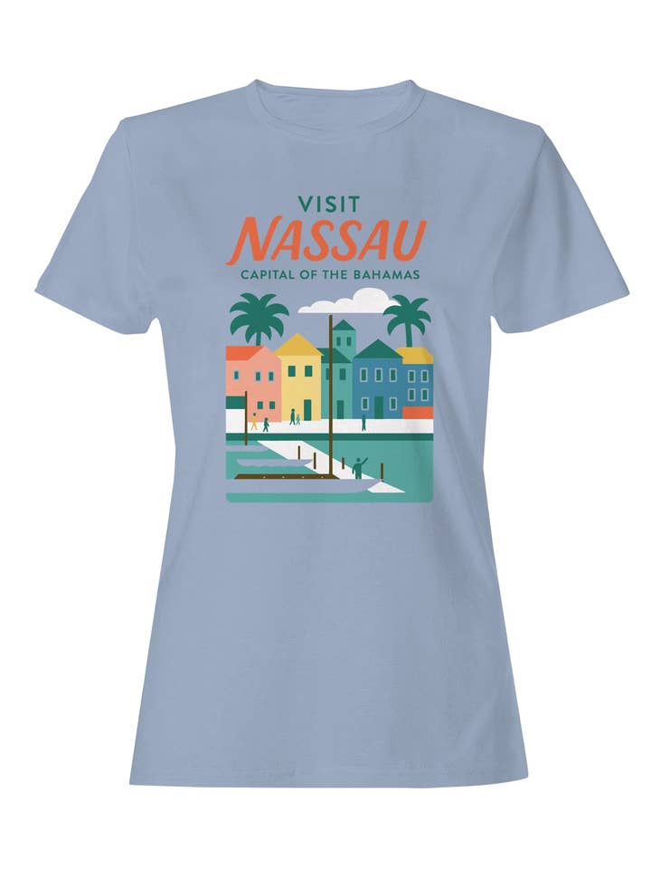 Explore Nassau: Bahamas Capital Art Women's T-shirt for wholesale by TShirtGuys.com