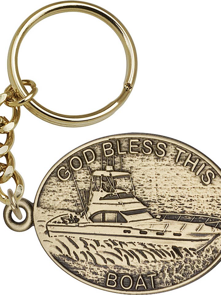 God Bless This Boat Keychain for wholesale by Tony’s Jewelry