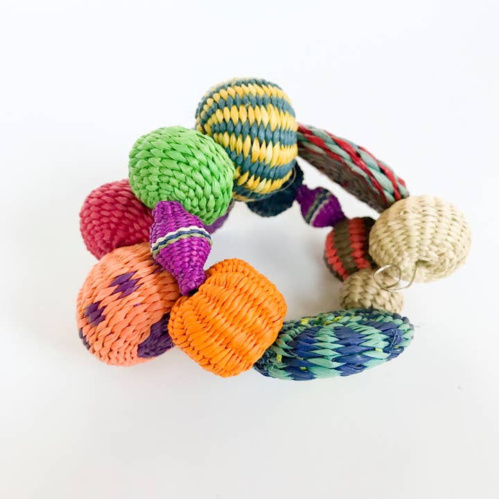 Spiral Iraca and Tagua Seeds Bailarina Bracelet for wholesale by Belart Fair Trade