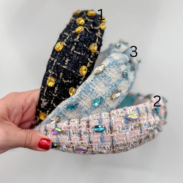 Bash - Wholesale Fashion Headband - Women's - Beaded Headband, Dance Headband, Pearl Headband, Tweed