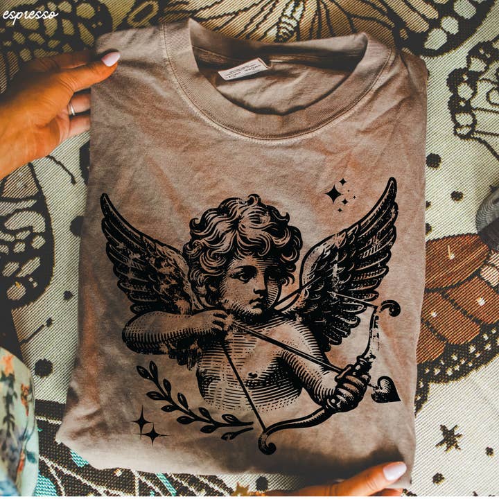 Cupid Sparkles Tee *7 Colors (S-3X) for wholesale by Chloe Vs Tank