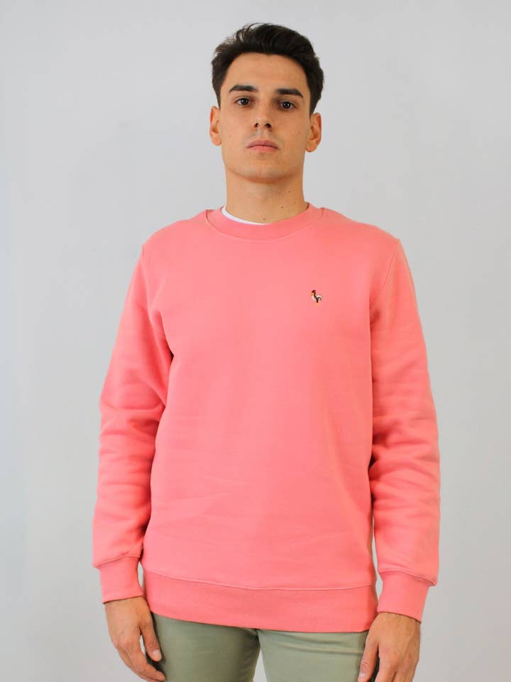 Einfarbiger Korallenpullover für den Großhandel von Patadegayo