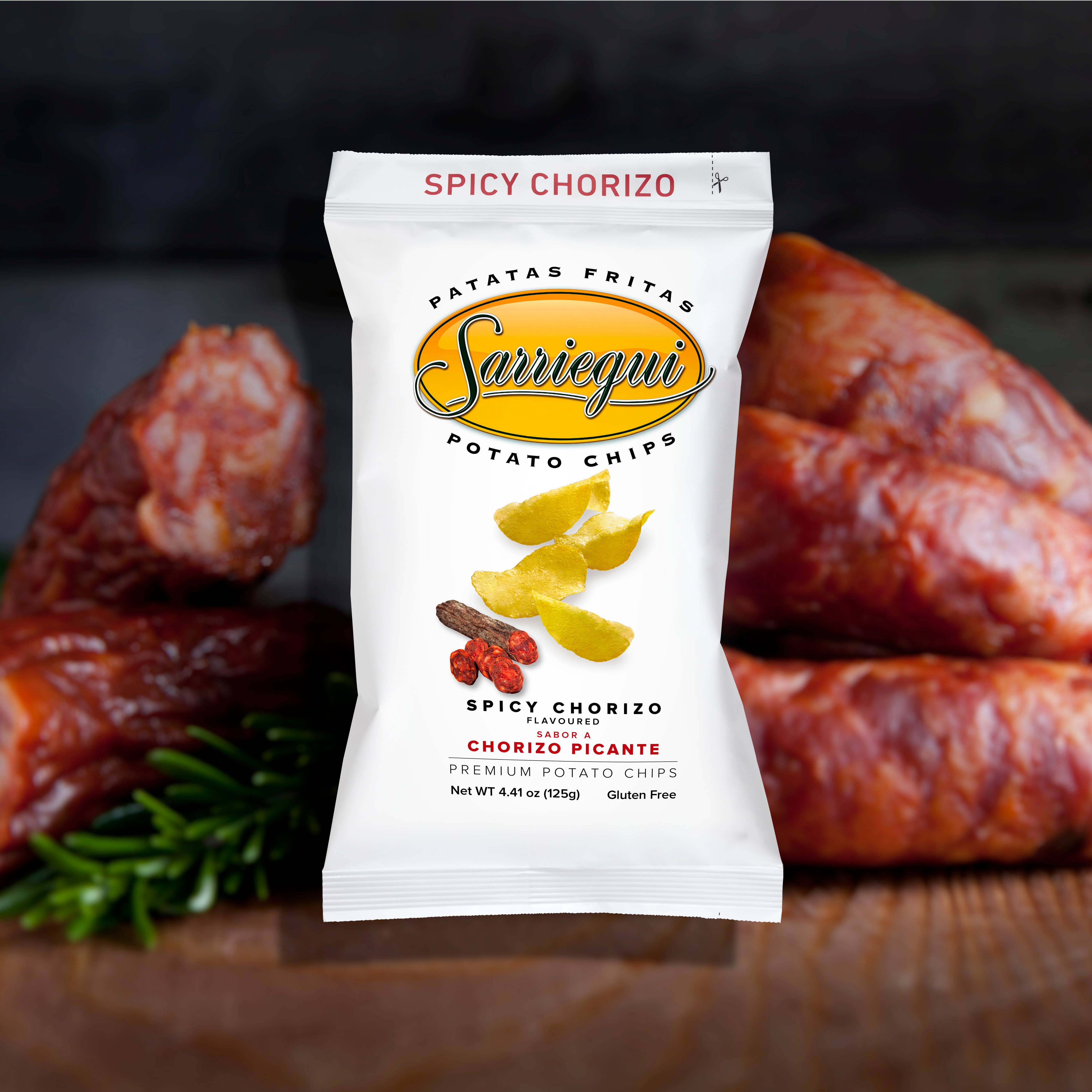 Chips Sarriegui - Wholesale Chips - SPICY CHORIZO FLAVORED POTATO CHIPS 125 G3