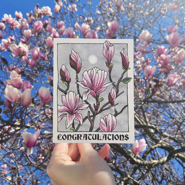 Félicitations Carte Magnolia Japonaise pour la vente par Mattea