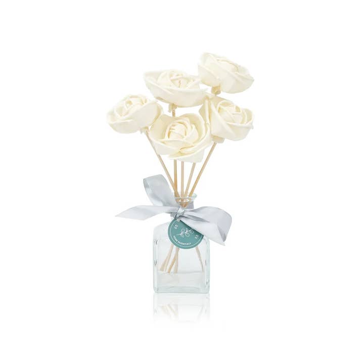 Bloom & Bowery - Wholesale Reed Diffuser - 5 Sola Wood Rose Flowers on Diffuser Reed Stem2