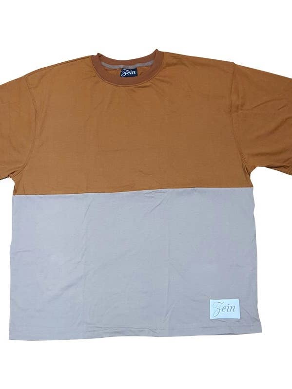 Camiseta de dois tons - areia/bronzeado escuro por atacado de Zein