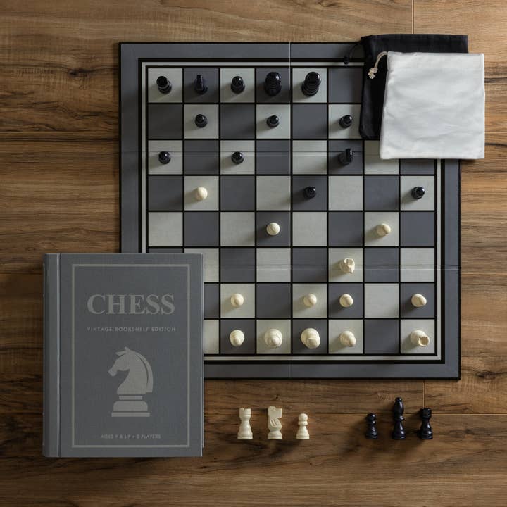 WS Game Company - Wholesale Board Game - Chess Vintage Bookshelf Edition