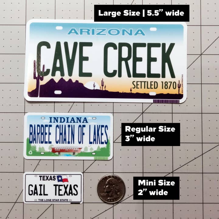 Skylark Printing - Wholesale Sticker - Connecticut Plate Souvenir Sticker with Your City, Text