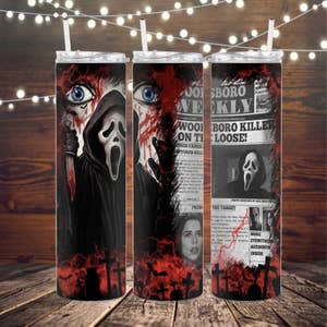 Scream No You Hang up , Ghost Face Glass Libbey Cup 16oz Coffee