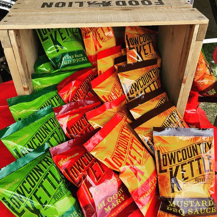 Lowcountry Kettle - Wholesale Crisps - Mustard Bbq Potato Chips - 24 bags4