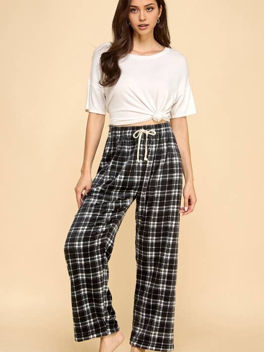 FPD S32 PLAID PRINT DRAWSTRING PAJAMA PANTS for wholesale by MIO WHOLESALE