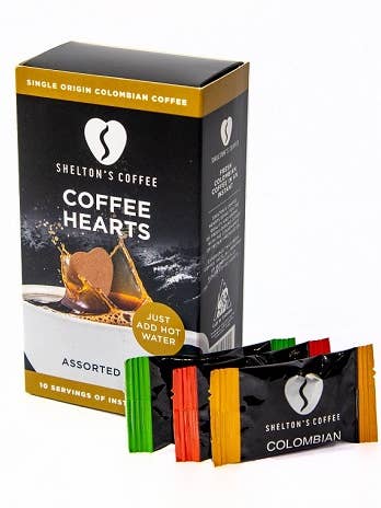 Shelton's Instant Coffee Hearts Assorted Flavours for wholesale by Shelton's Coffee