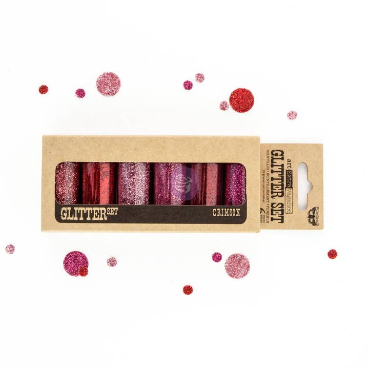 Art Ingredients Glitter Set Crimson 7g bottle set of 6 for wholesale by Prima Marketing Inc