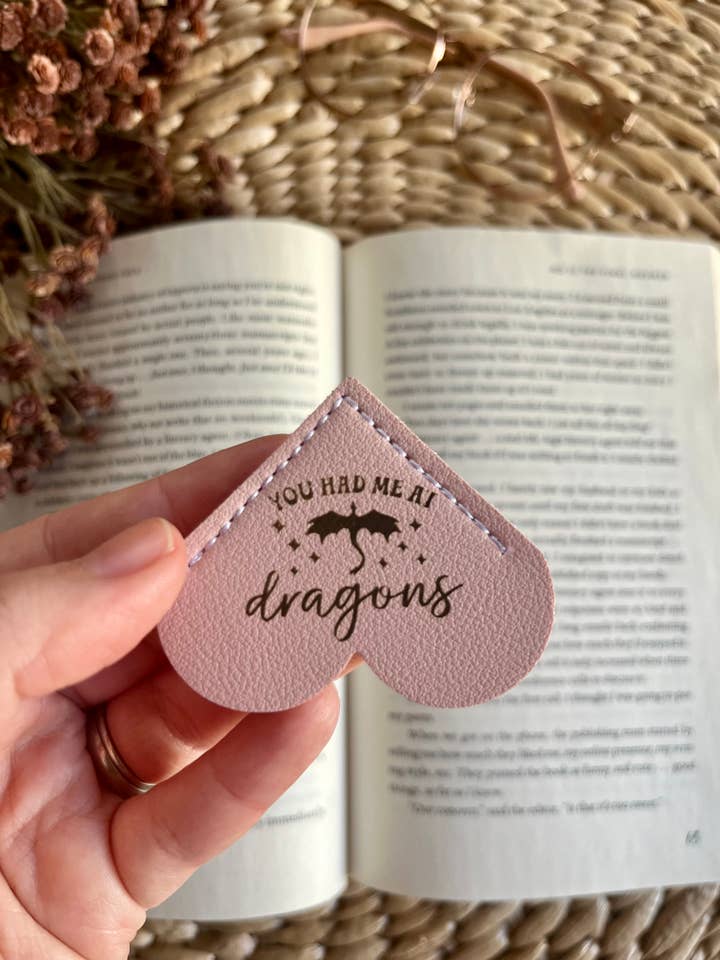 You had me at dragons Book Leather Heart Bookmark Ear for wholesale by Rustic Raleigh