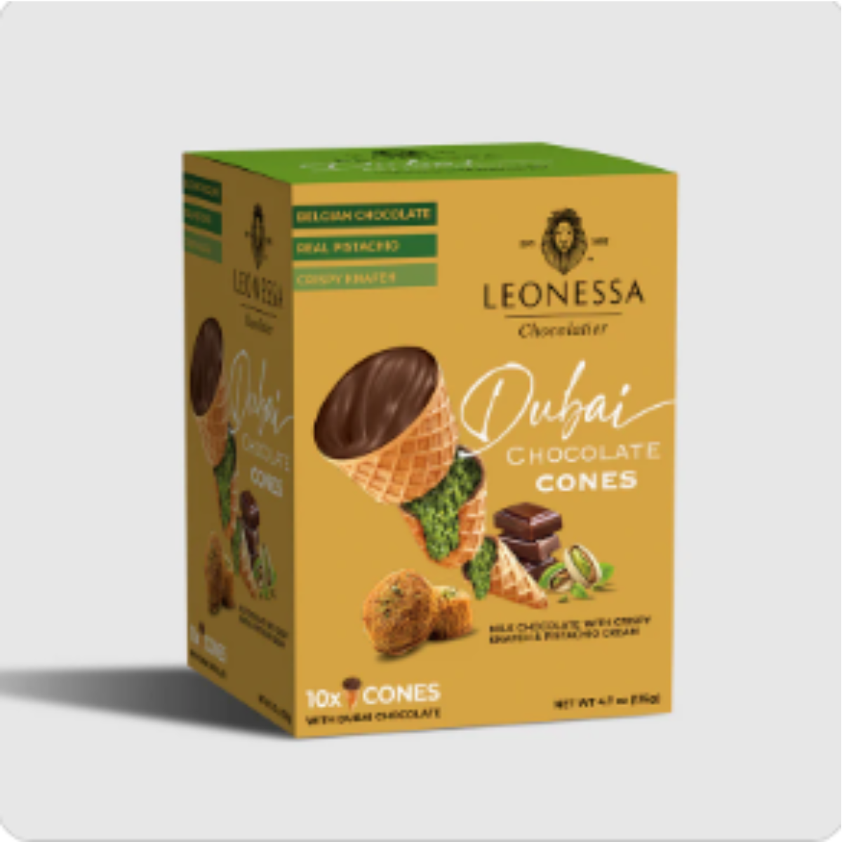 Galil Brands - Venta al por mayor Dulces con chocolate - Cono de Chocolate de Dubái | 133 g | Leonessa1