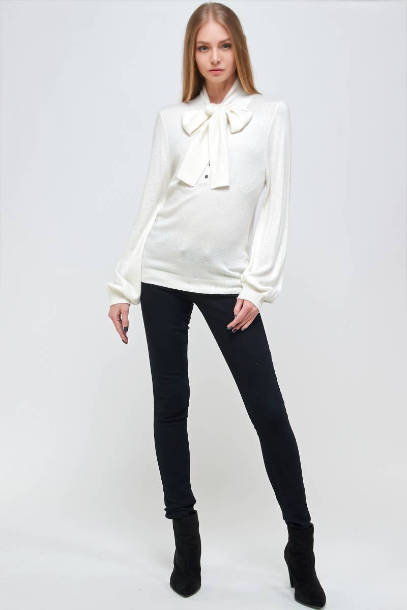 OLIVE MAUVE - Wholesale Knit Sweater - Women's - ST# FCL1260SW Tied neck henley sweater top13