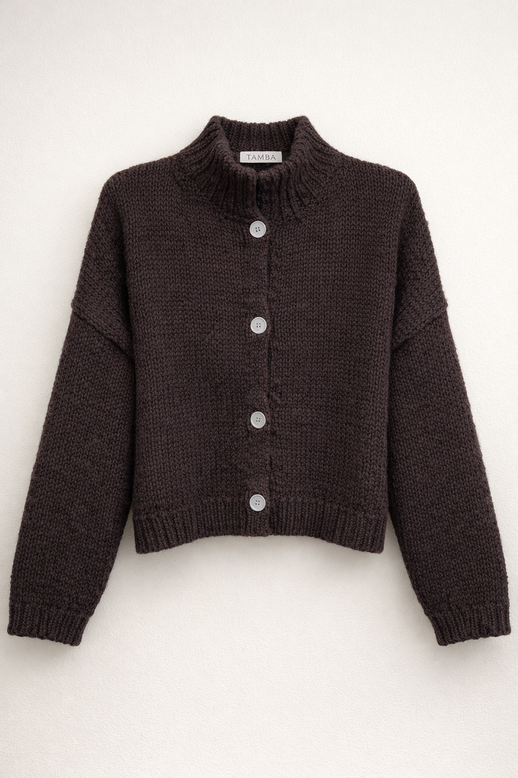 TAMBA – wholesale Kofta - Dam – Angora alpacka kofta med ståkrage och knappslå2