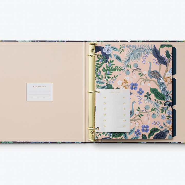 Rifle Paper Co. - Wholesale Binder - Peacock Classic Binder2