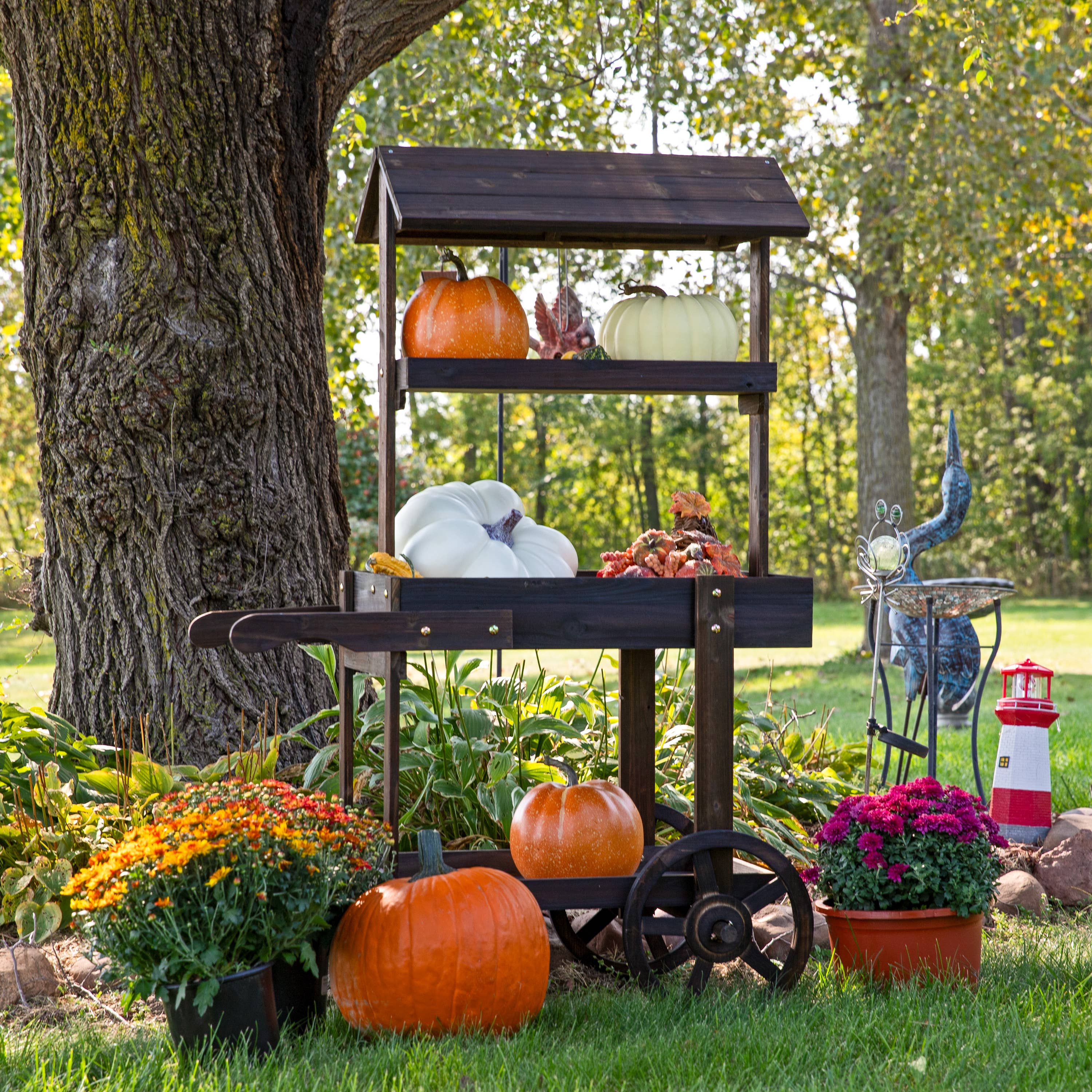 Sunnydaze Decor - Wholesale Plant Pot Stand - Country Market Flower Stand Raised Garden Bed - Charred Fir0