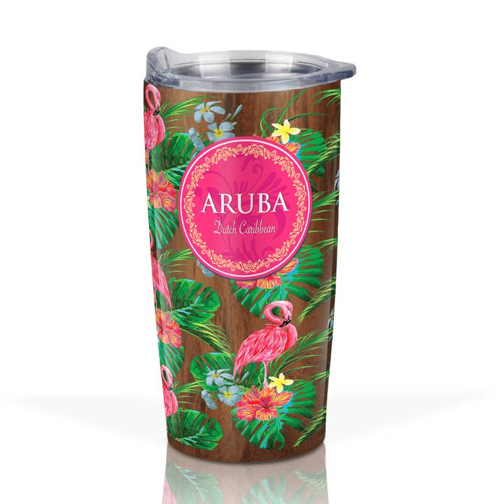 CustomTropicalFloralClsscStainlessWoodGrainWaterBottle for wholesale by Matrix