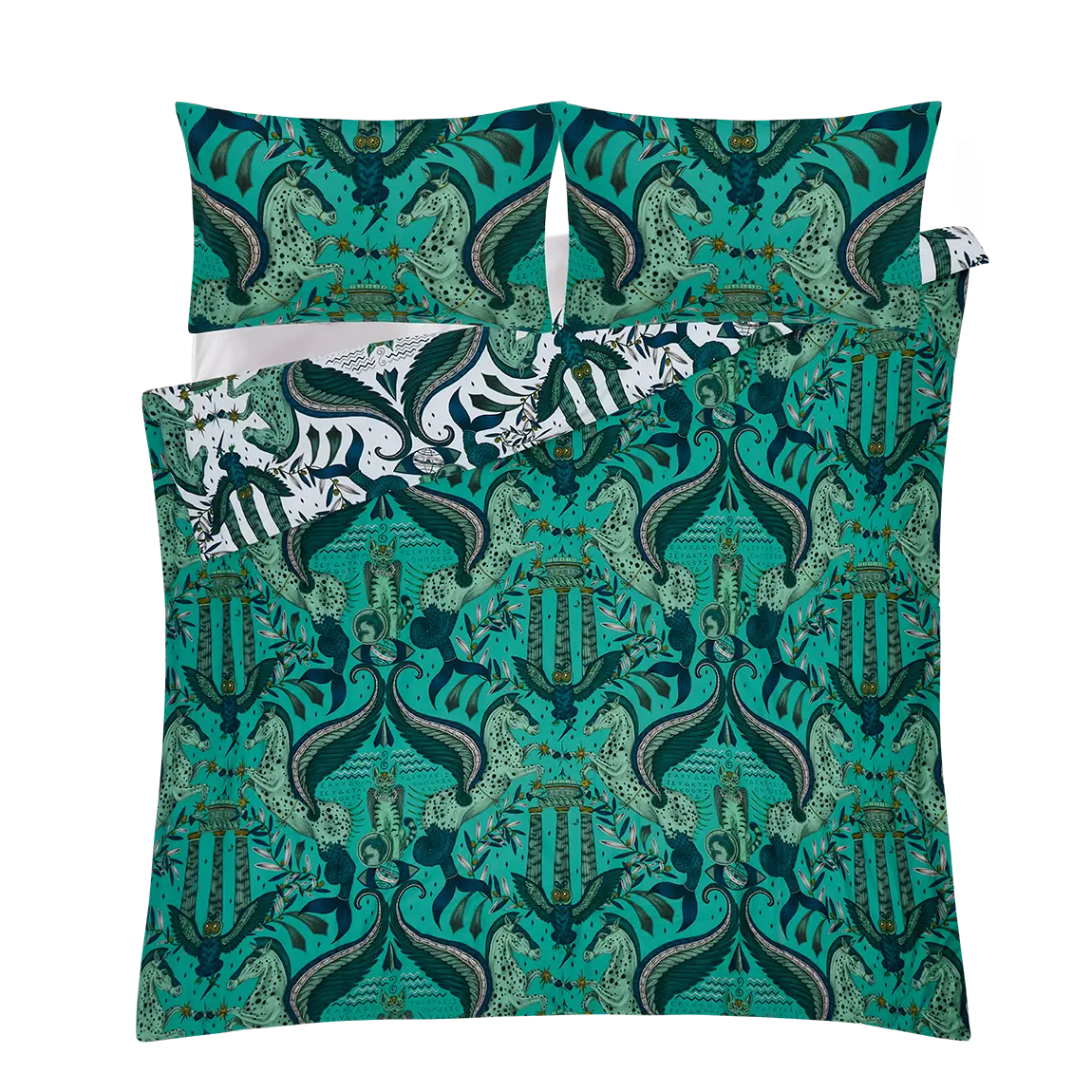 Peacock White Odyssey Bedding Set - UK/EU Sizing for wholesale on Faire15