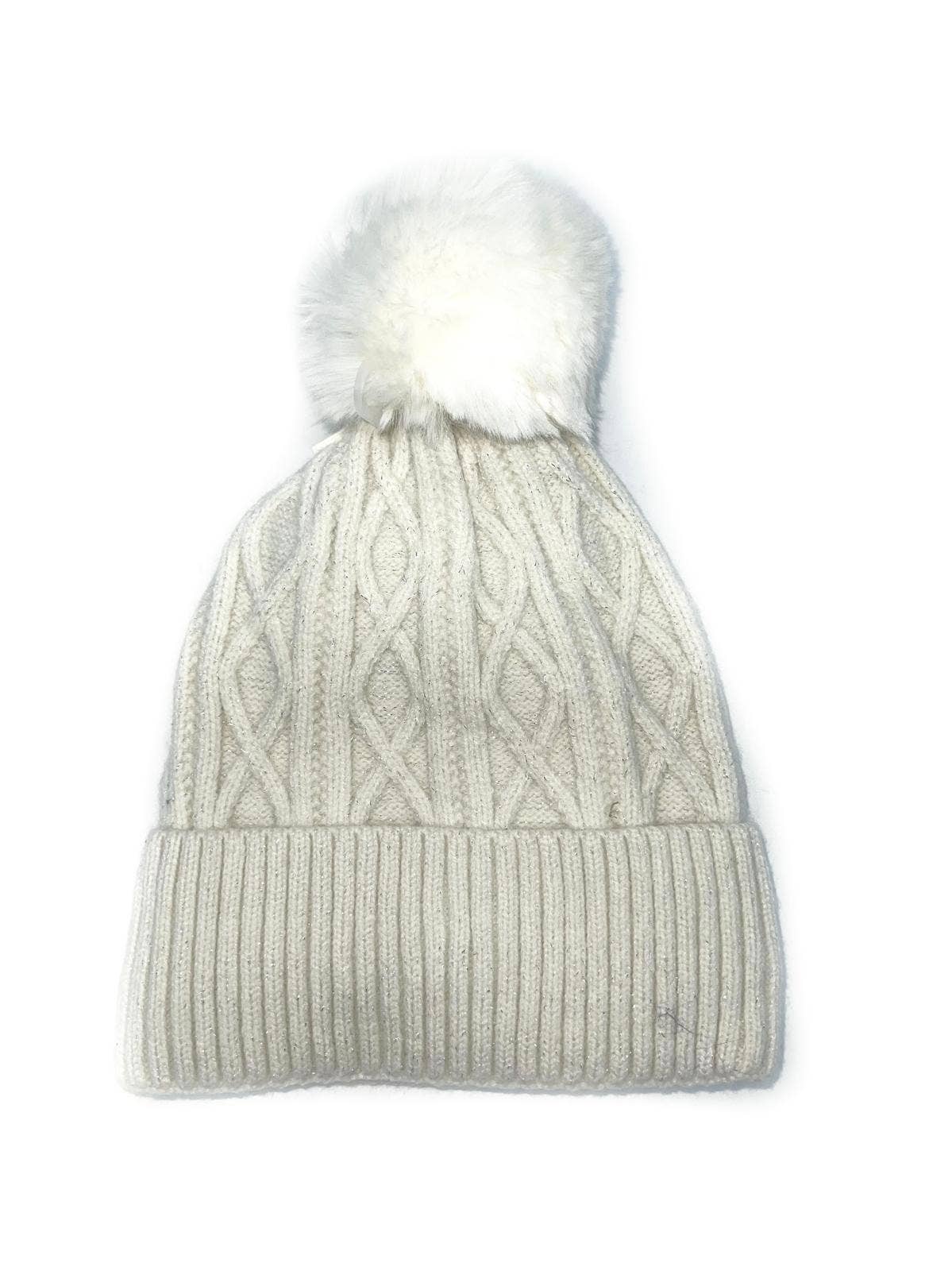 LINETA - Wholesale Beanie - Women's - BX-23 Unisex knit-effect beanie with sequins and pompom0