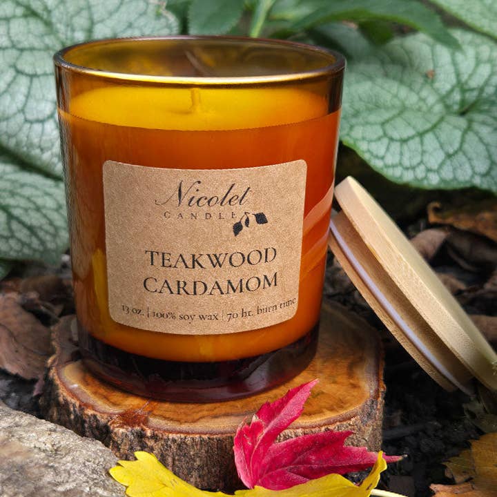 Stor glascylinderljus (13 oz) - Bärnsten för wholesale av Nicolet Candle