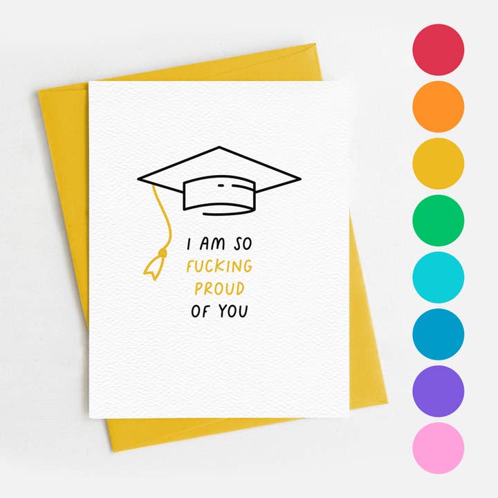 Blue Thistle - Vente Carte de remise de diplôme - Carte de remise de diplôme humoristique, Proud of You, carte pour les diplômés 20225