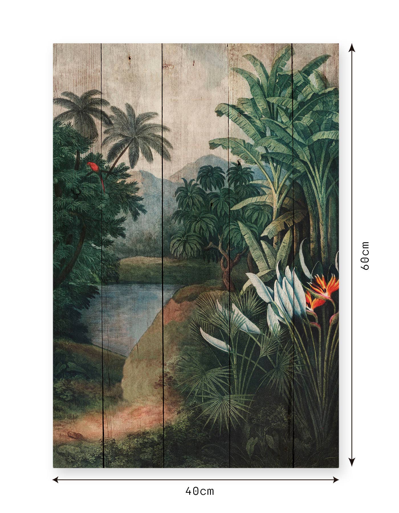 Really Nice Things - Wholesale Plaque - Decorative wood panel 60x40 tropical jungle1