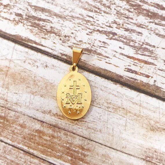The Bead Bazaar - Wholesale Individual charm/pendant - Gold Filled Miraculous Medal, Virgin Mary Pendant, Saint Pendants, Religious Charms, Blessed Mother, Religious Medals, Spiritual Jewelry, Christian6